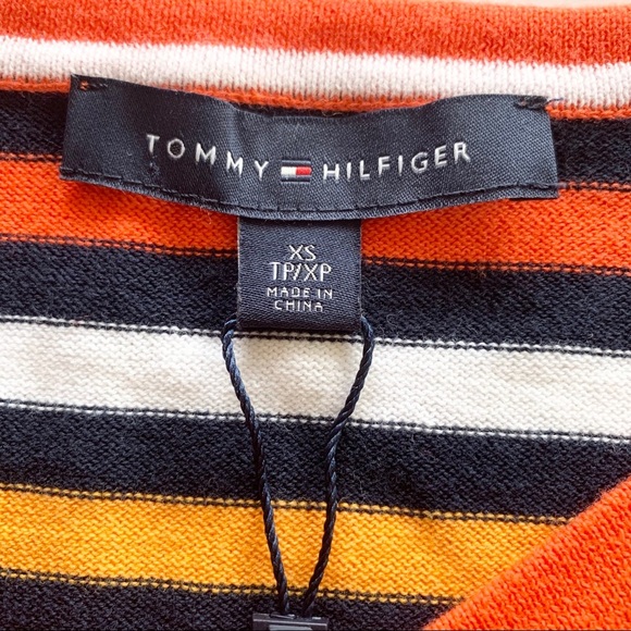 🌸New🌸 Tommy Hilfiger V-neck Striped Sweater XS - Picture 3 of 7